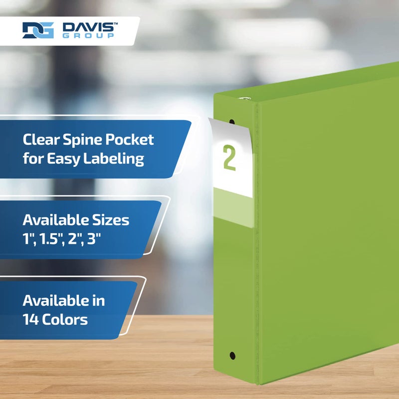 Davis Group Premium Economy 6-Pack 3-Ring Binders for School or Office, Round-Ring Binders, 2 Inch, Lime Green - Image 4
